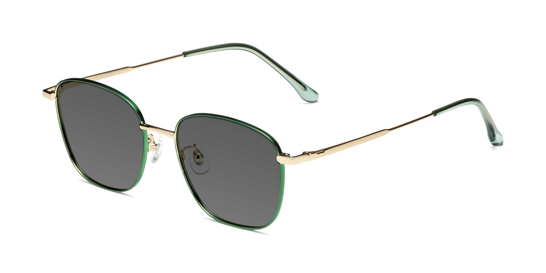 Angle of Tim in Green with Medium Gray Tinted Lenses