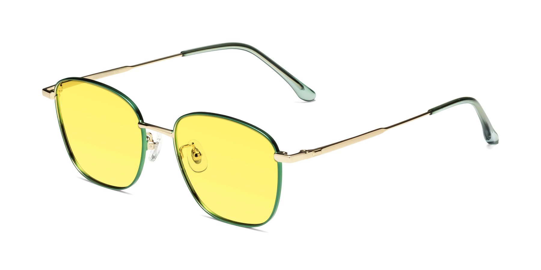 Angle of Tim in Green with Medium Yellow Tinted Lenses