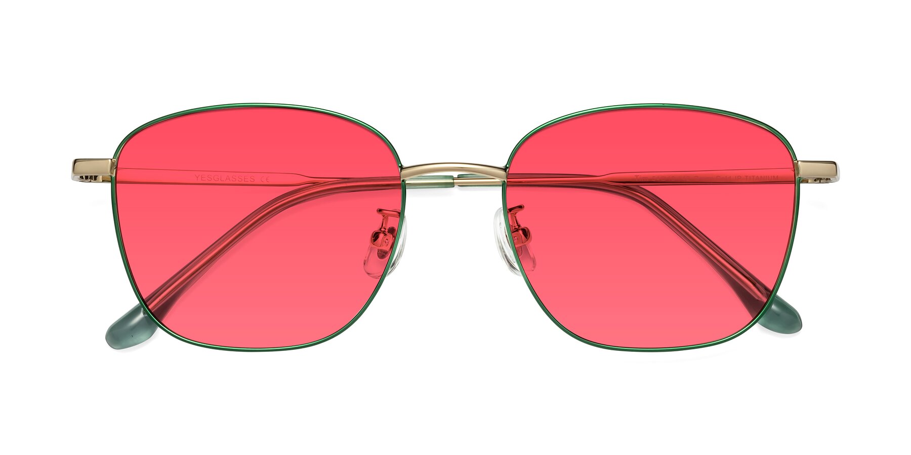 Folded Front of Tim in Green with Red Tinted Lenses