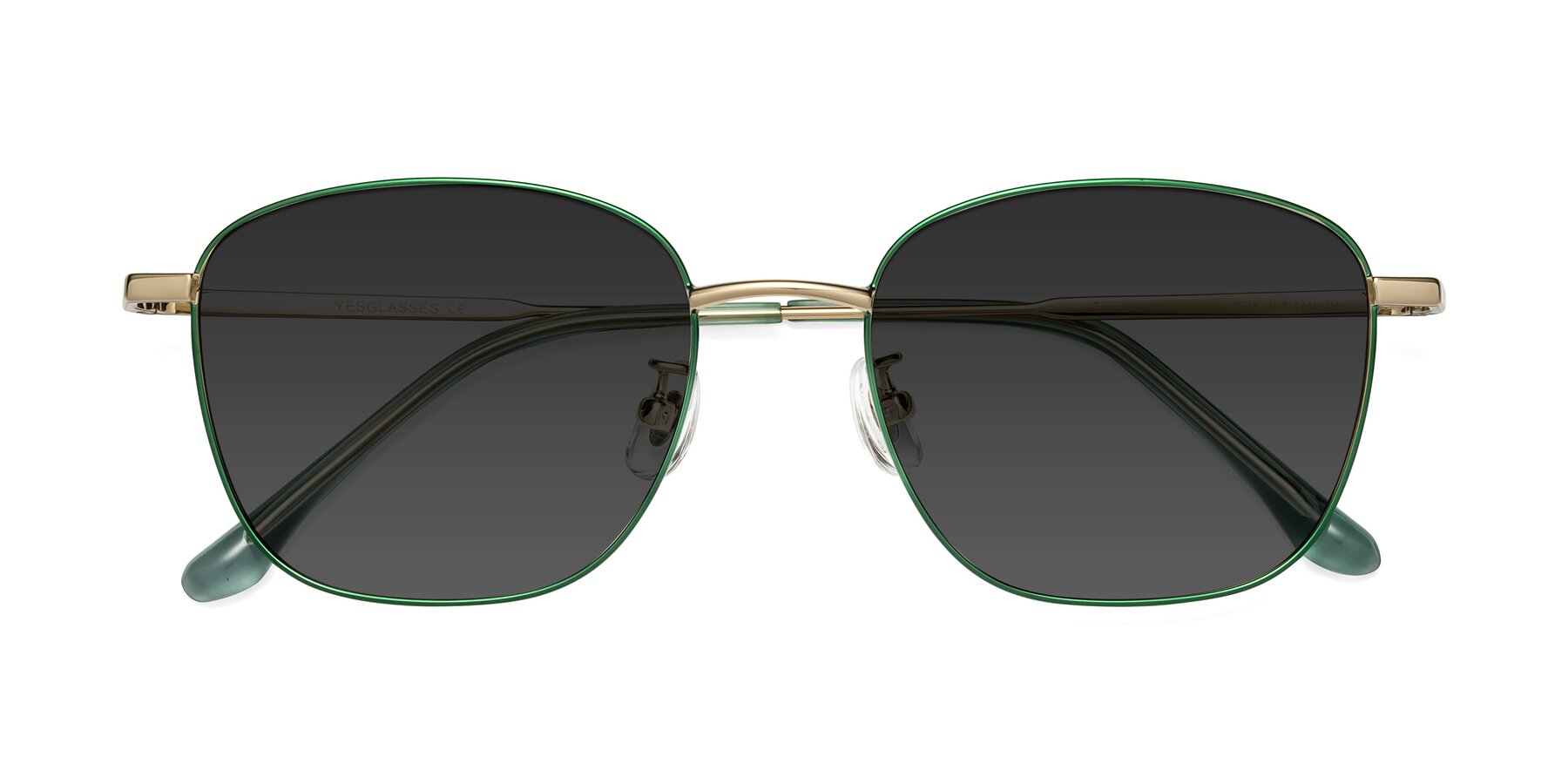 Folded Front of Tim in Green with Gray Tinted Lenses