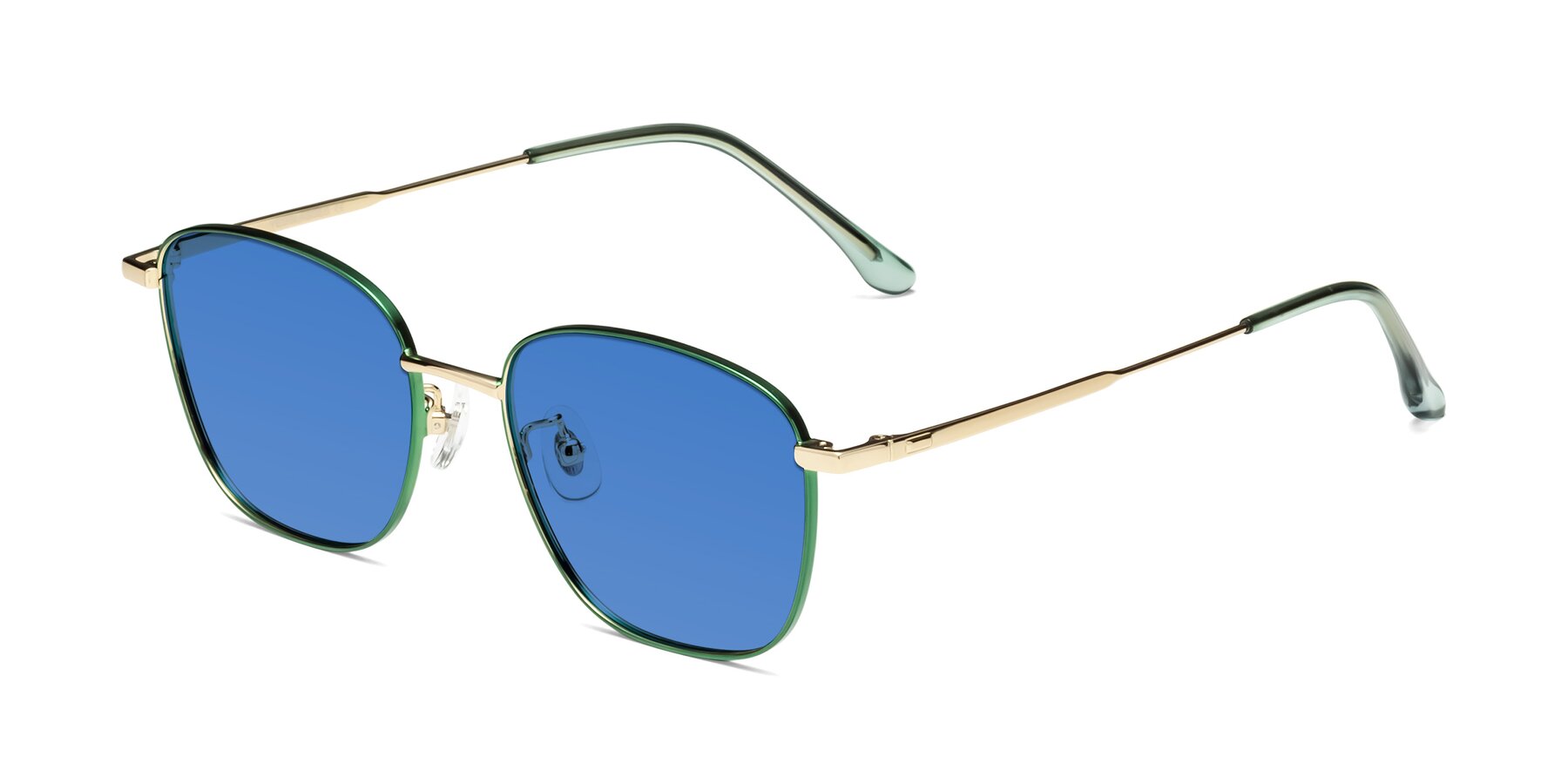 Angle of Tim in Green with Blue Tinted Lenses
