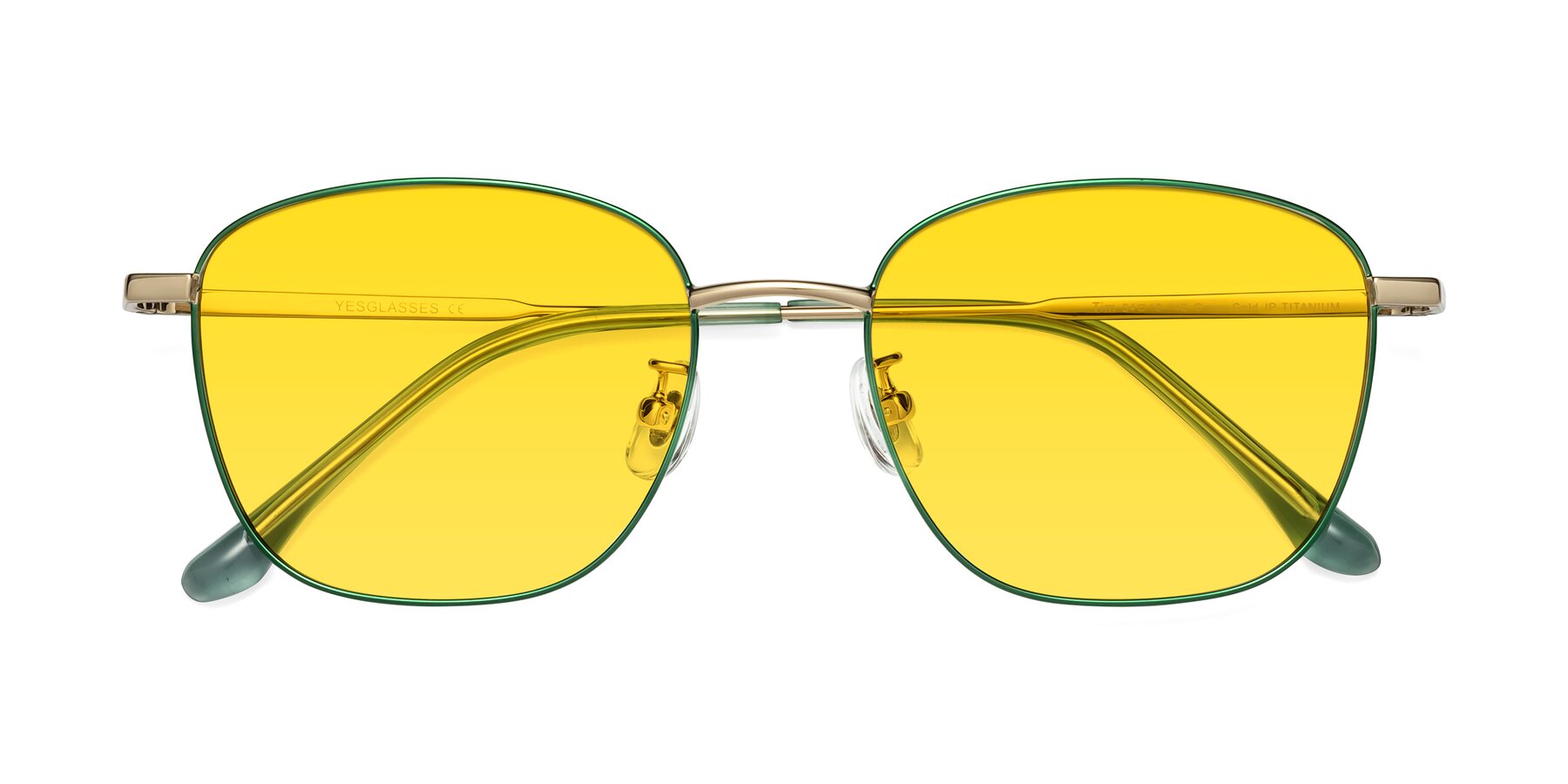 Folded Front of Tim in Green with Yellow Tinted Lenses