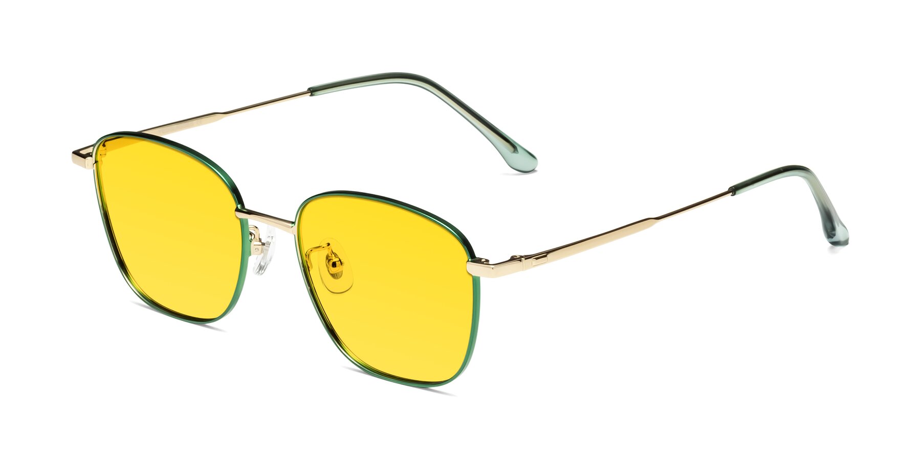 Angle of Tim in Green with Yellow Tinted Lenses