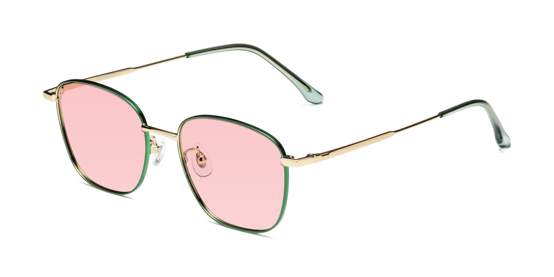 Angle of Tim in Green with Light Garnet Tinted Lenses