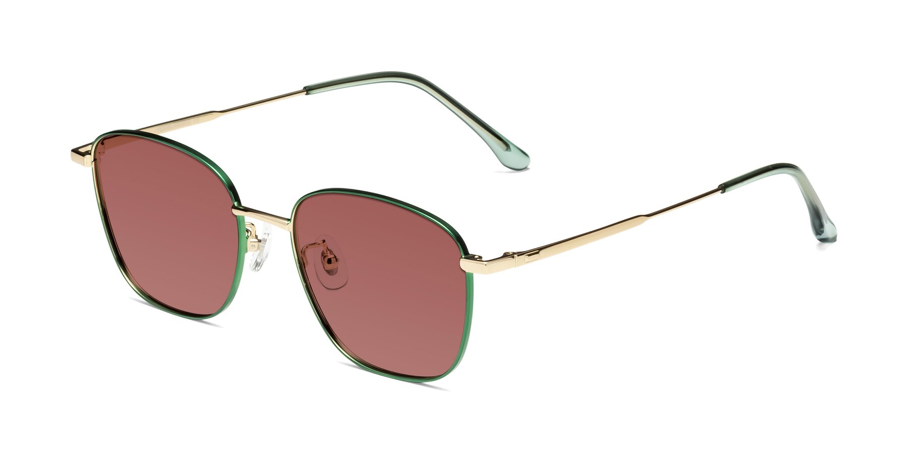 Angle of Tim in Green with Garnet Tinted Lenses