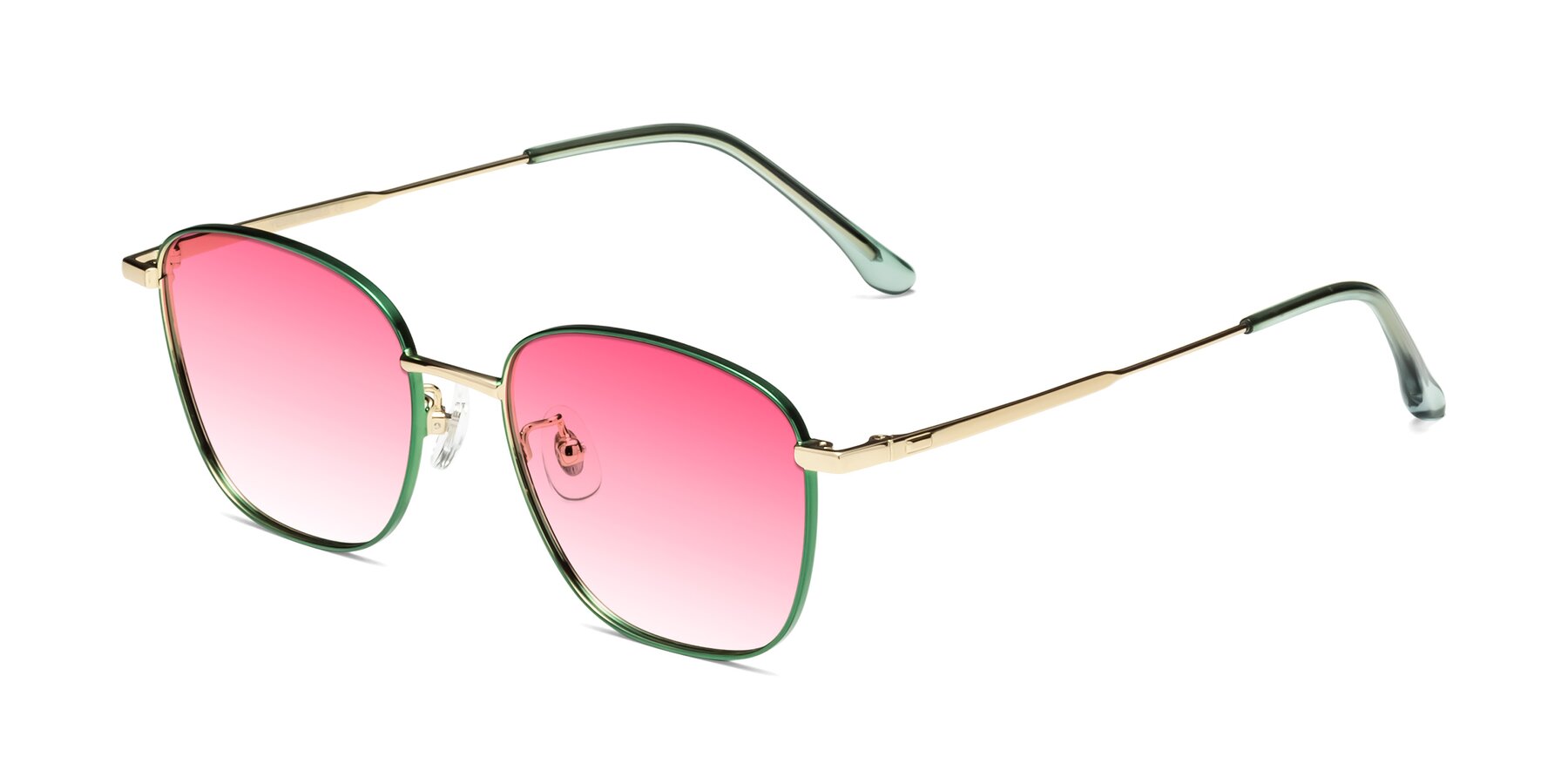 Angle of Tim in Green with Pink Gradient Lenses