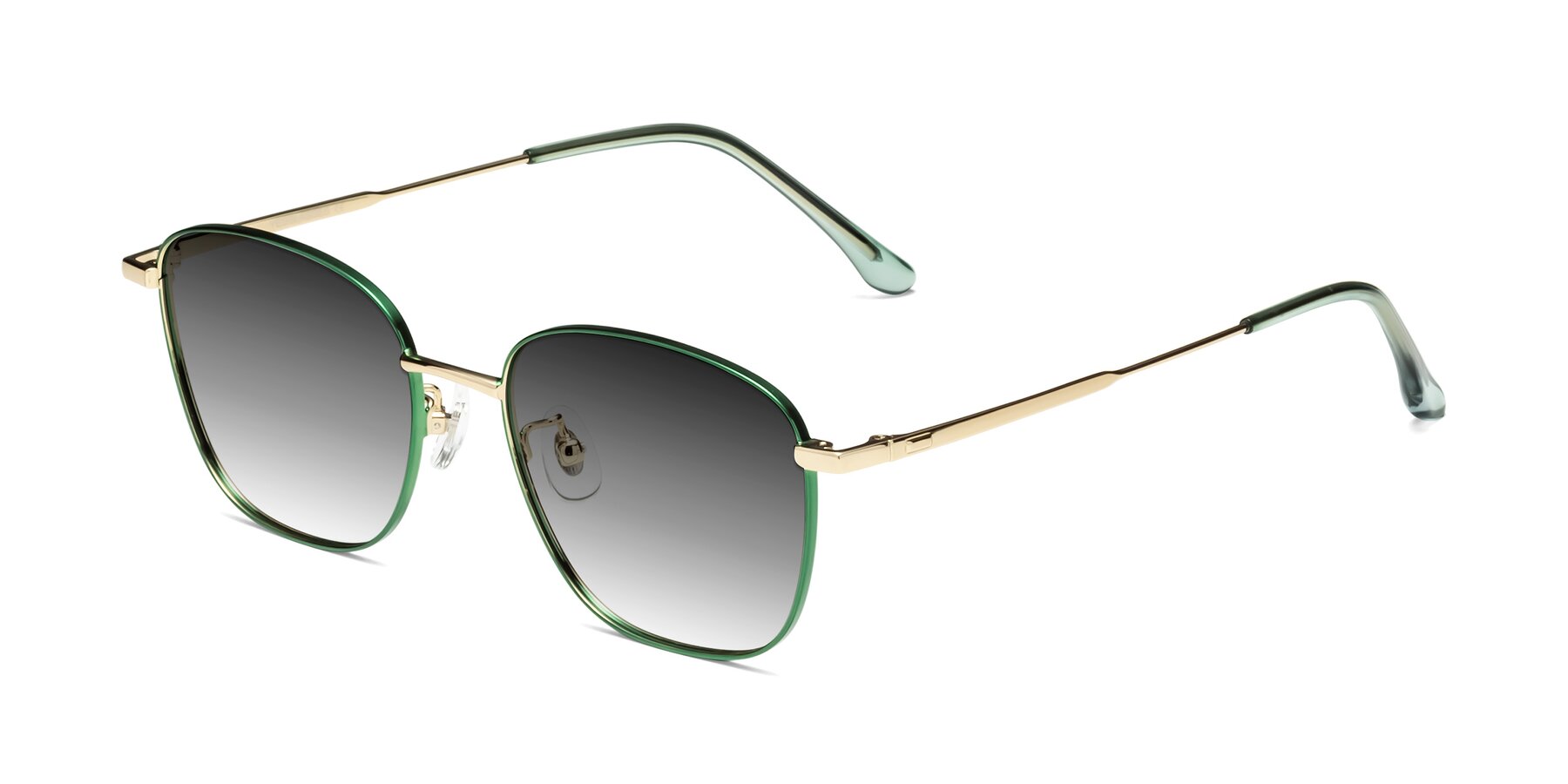 Angle of Tim in Green with Gray Gradient Lenses