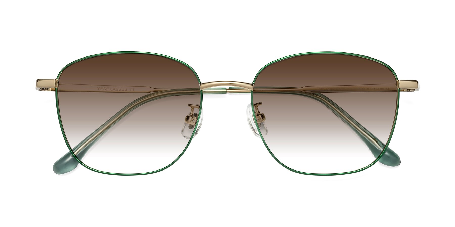 Folded Front of Tim in Green with Brown Gradient Lenses