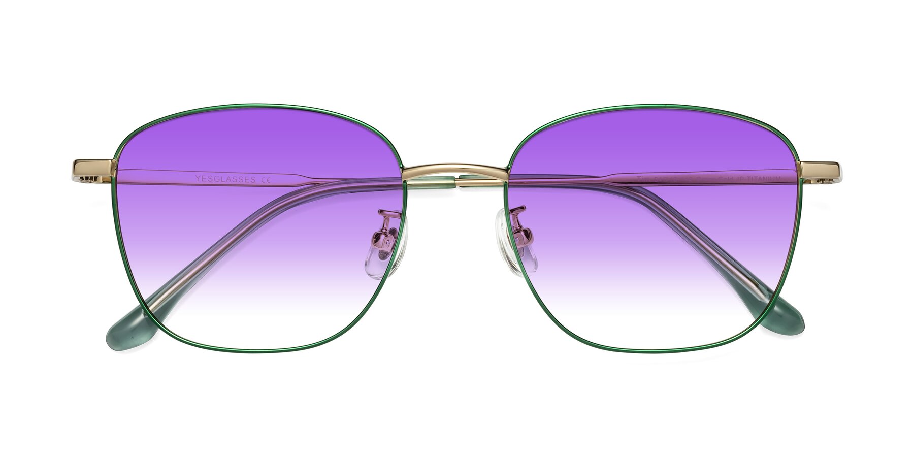 Folded Front of Tim in Green with Purple Gradient Lenses