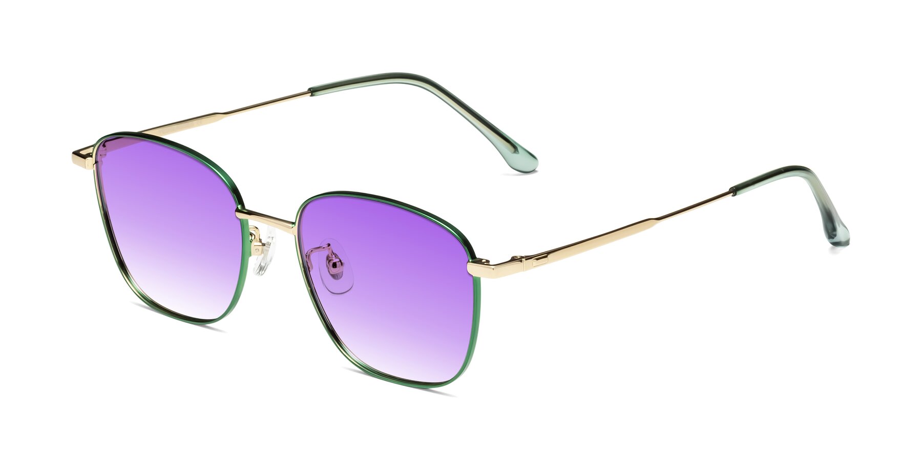 Angle of Tim in Green with Purple Gradient Lenses
