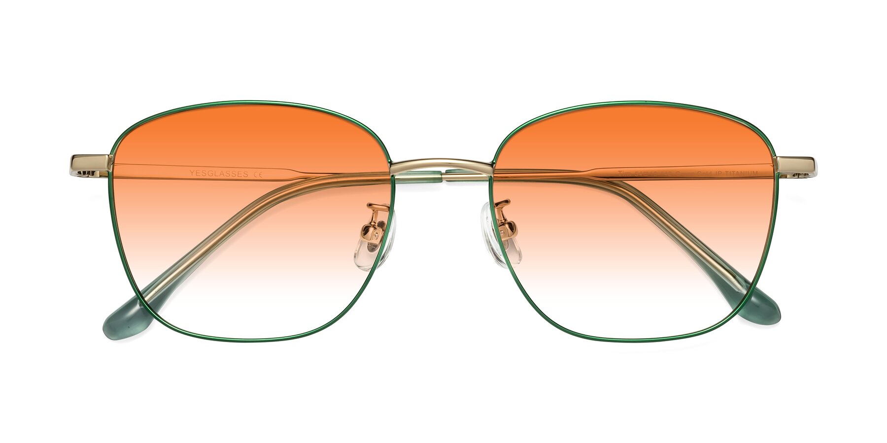 Folded Front of Tim in Green with Orange Gradient Lenses