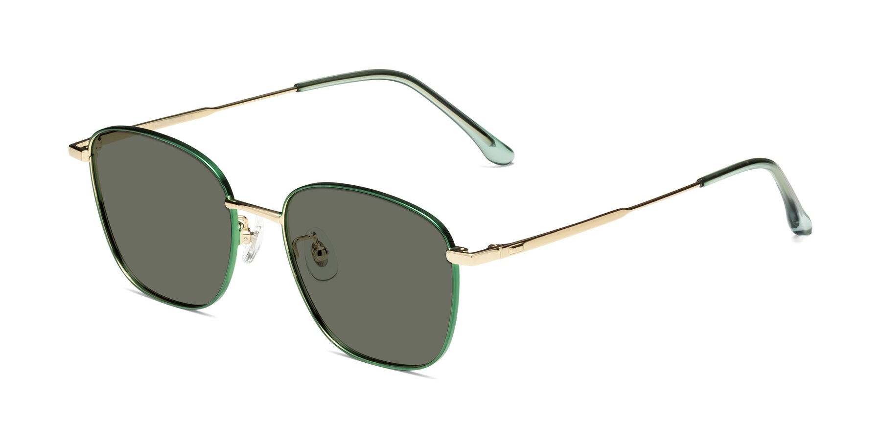 Angle of Tim in Green with Gray Polarized Lenses