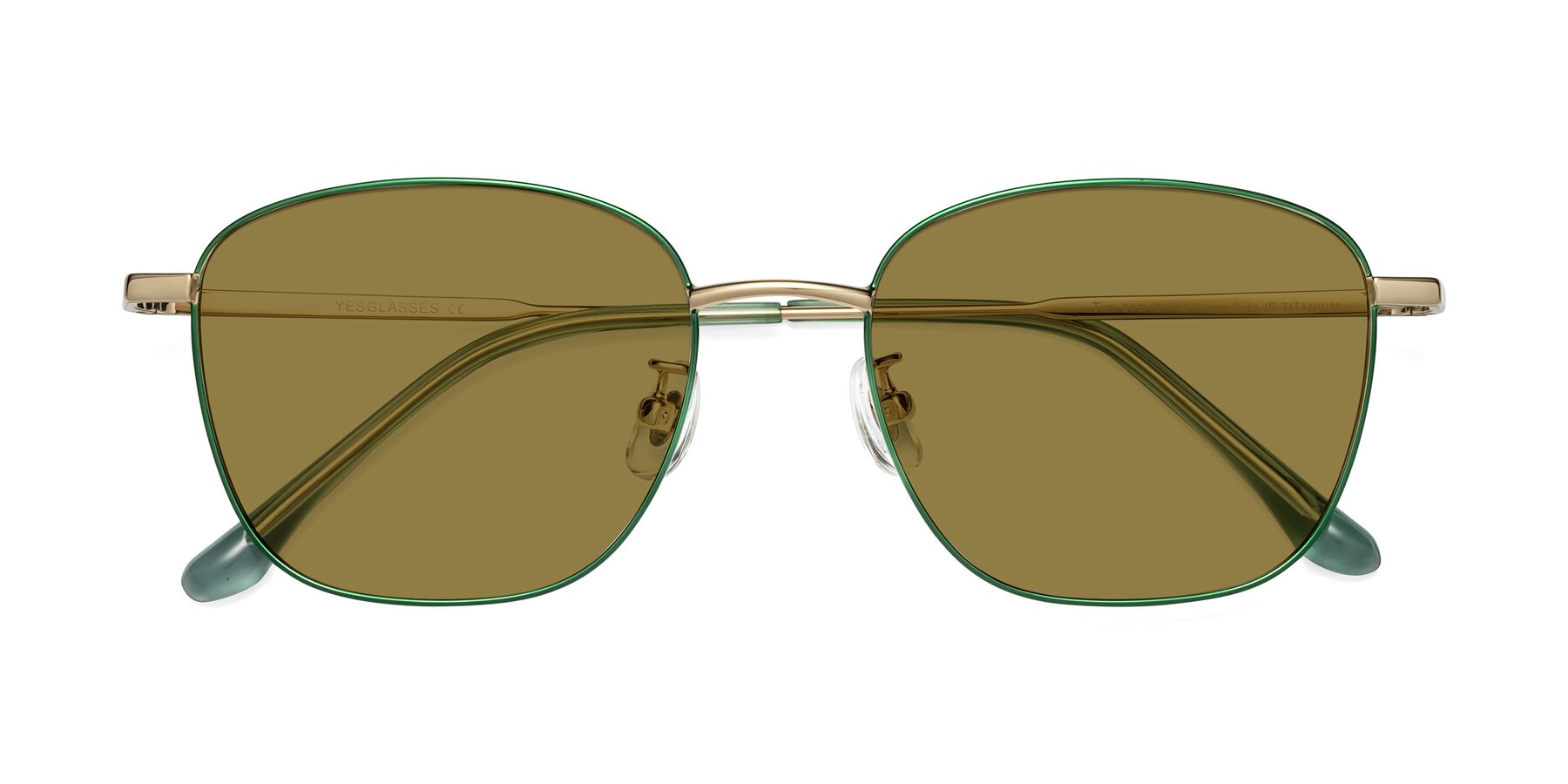 Folded Front of Tim in Green with Brown Polarized Lenses
