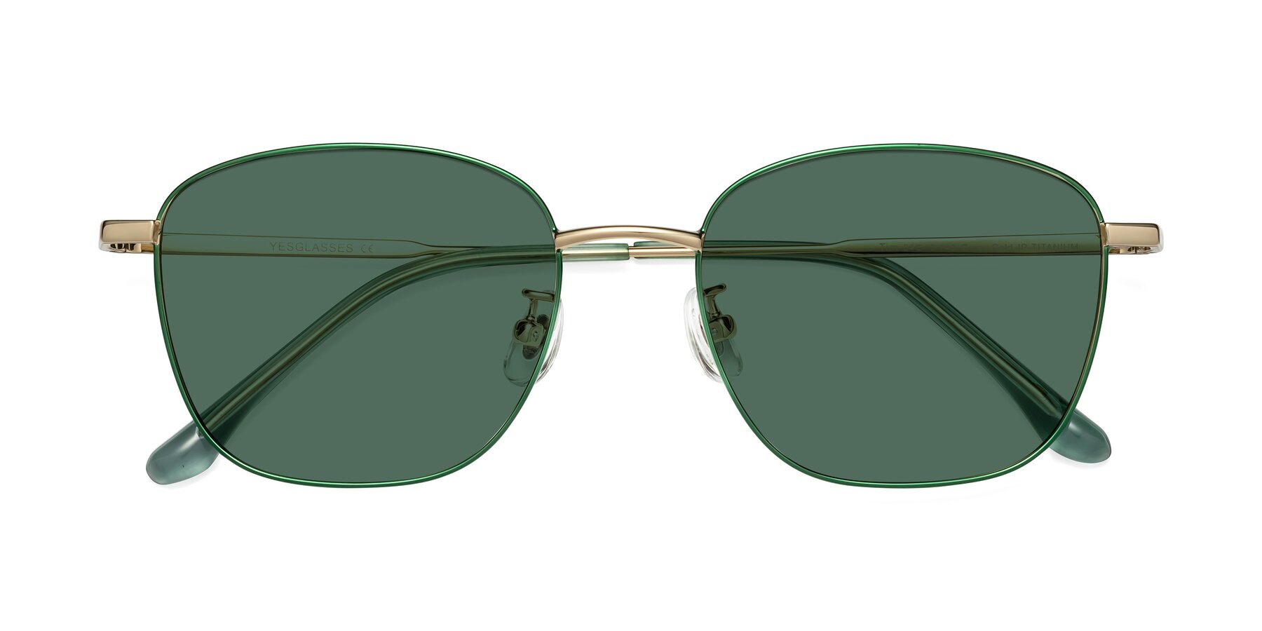 Folded Front of Tim in Green with Green Polarized Lenses