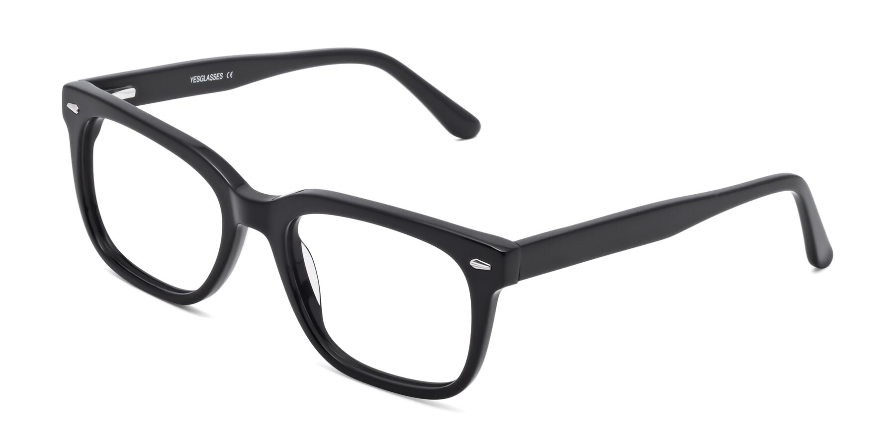 Angle of 1052 in Black with Clear Reading Eyeglass Lenses