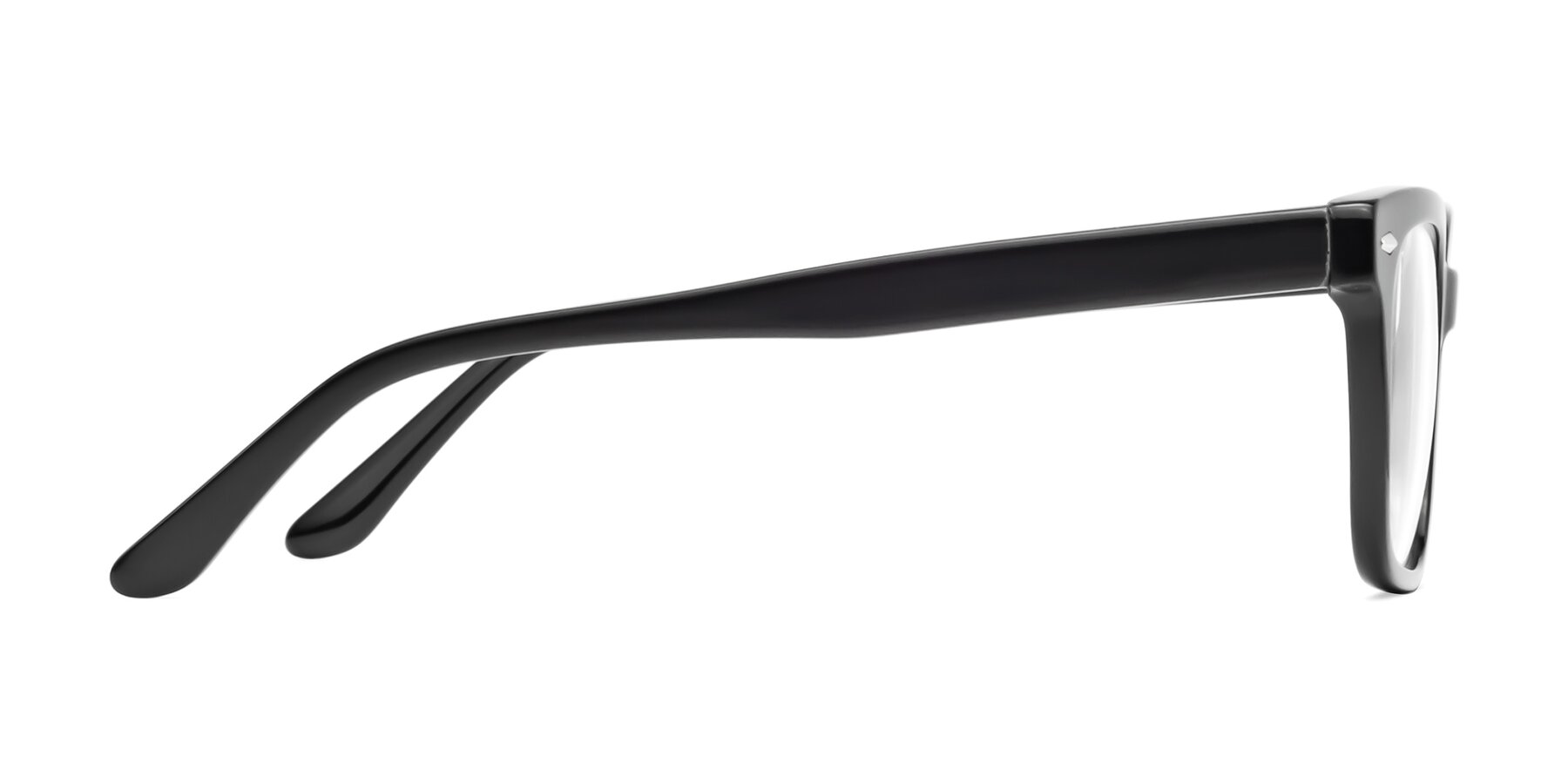 Side of 1052 in Black with Clear Reading Eyeglass Lenses