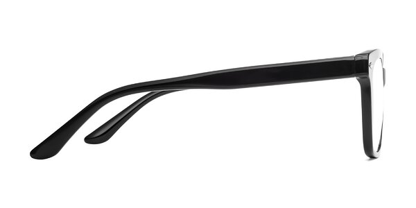 Black Wide Horn-Rimmed Acetate Eyeglasses - 1052