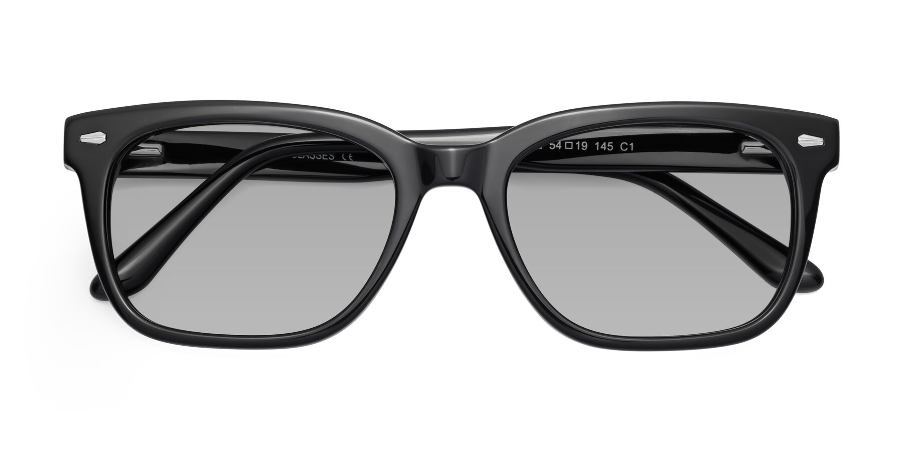 Folded Front of 1052 in Black with Light Gray Tinted Lenses