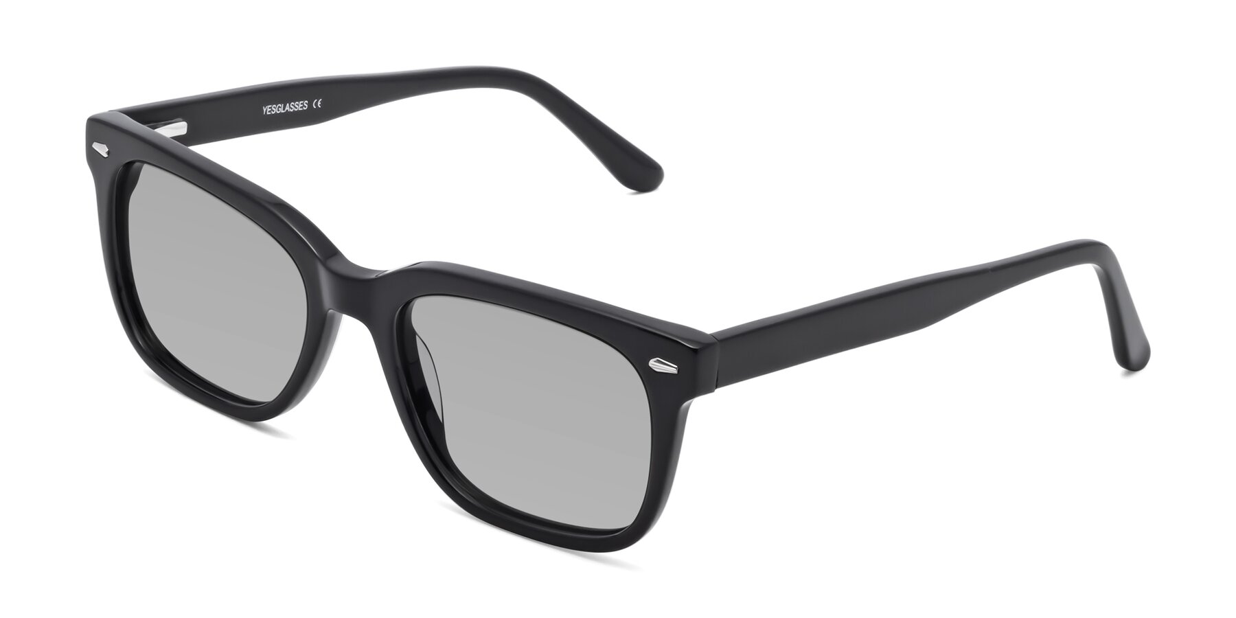 Angle of 1052 in Black with Light Gray Tinted Lenses