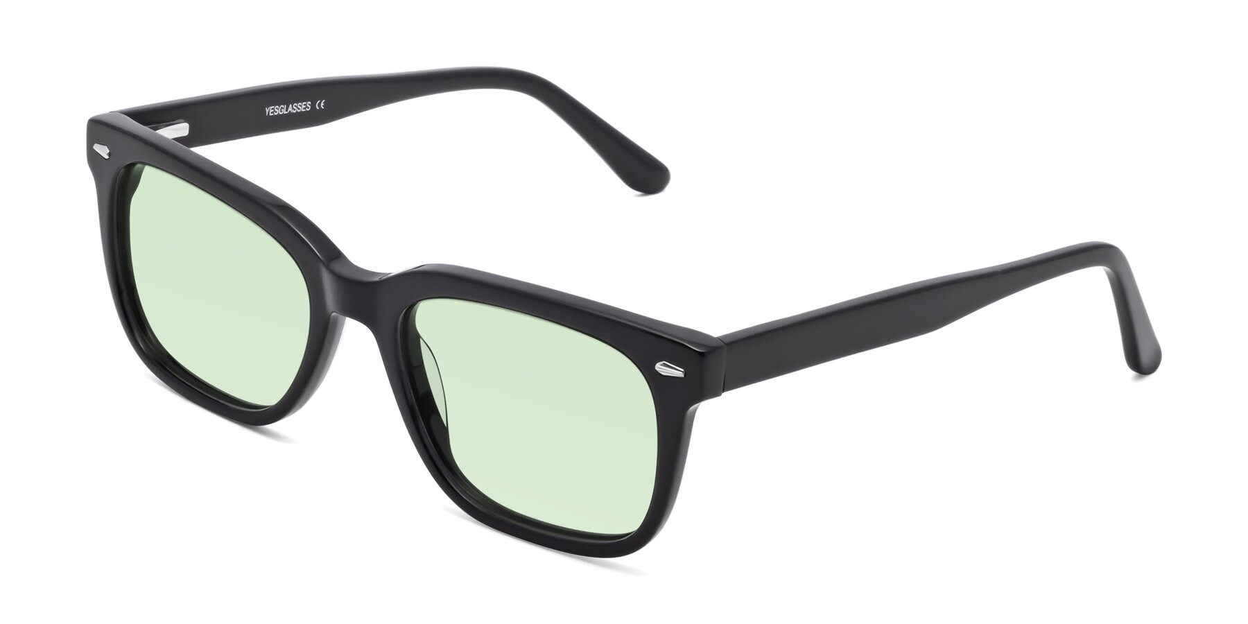 Angle of 1052 in Black with Light Green Tinted Lenses