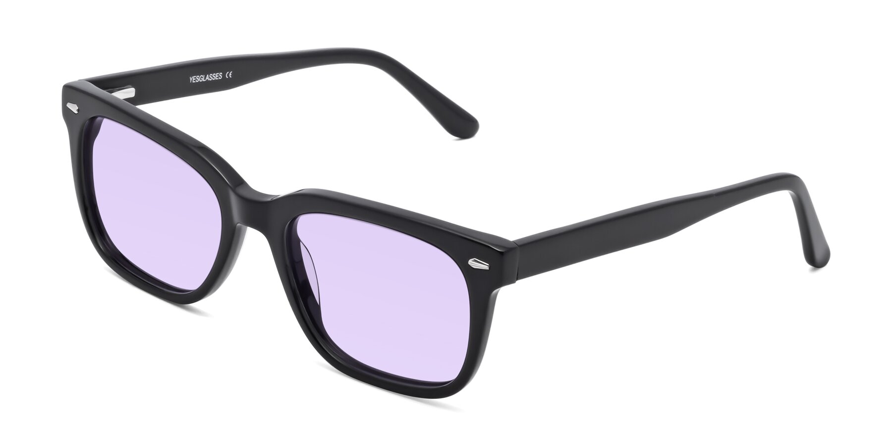 Angle of 1052 in Black with Light Purple Tinted Lenses