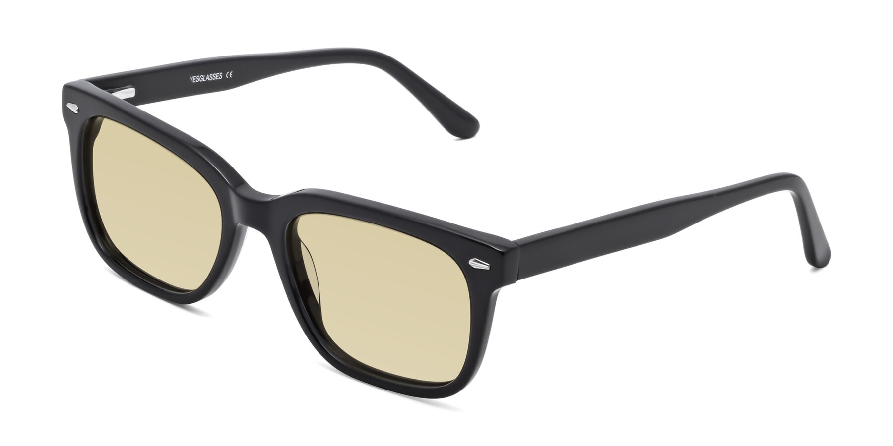 Angle of 1052 in Black with Light Champagne Tinted Lenses