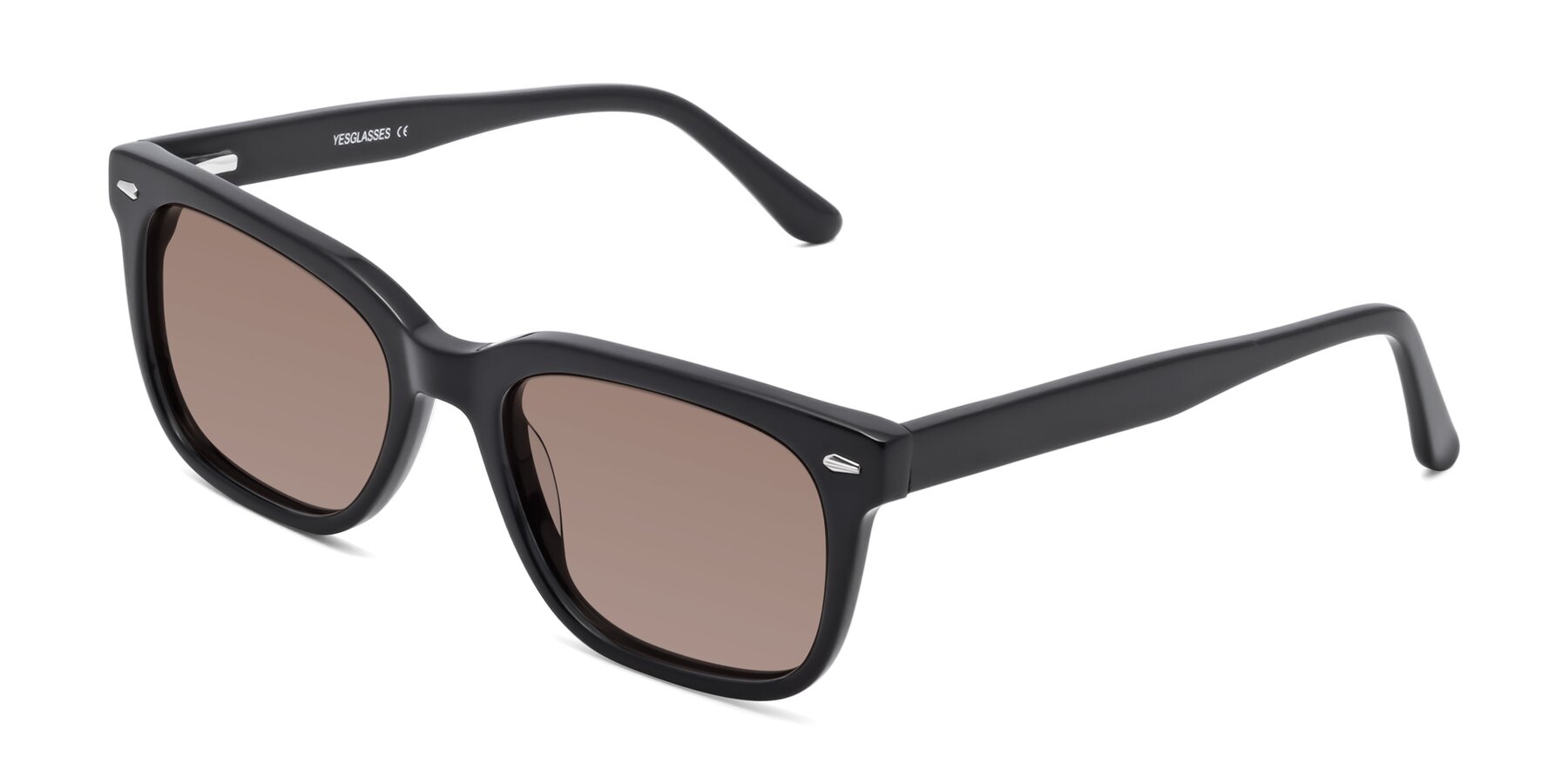 Angle of 1052 in Black with Medium Brown Tinted Lenses