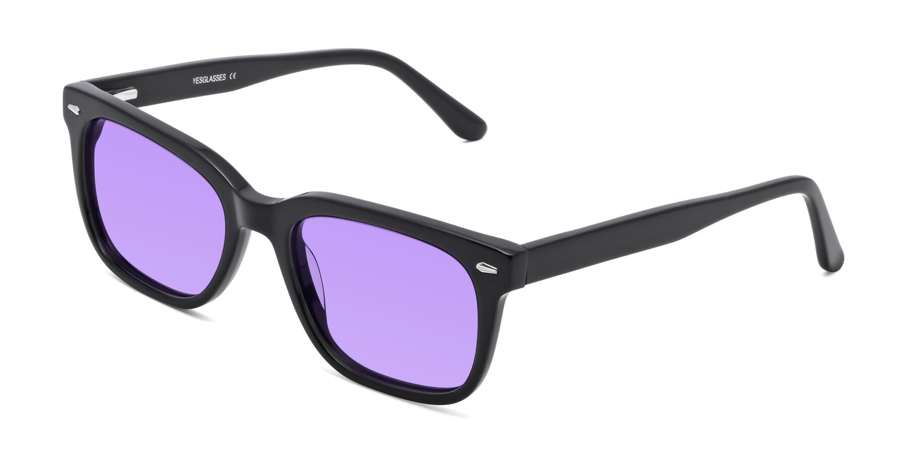 Angle of 1052 in Black with Medium Purple Tinted Lenses