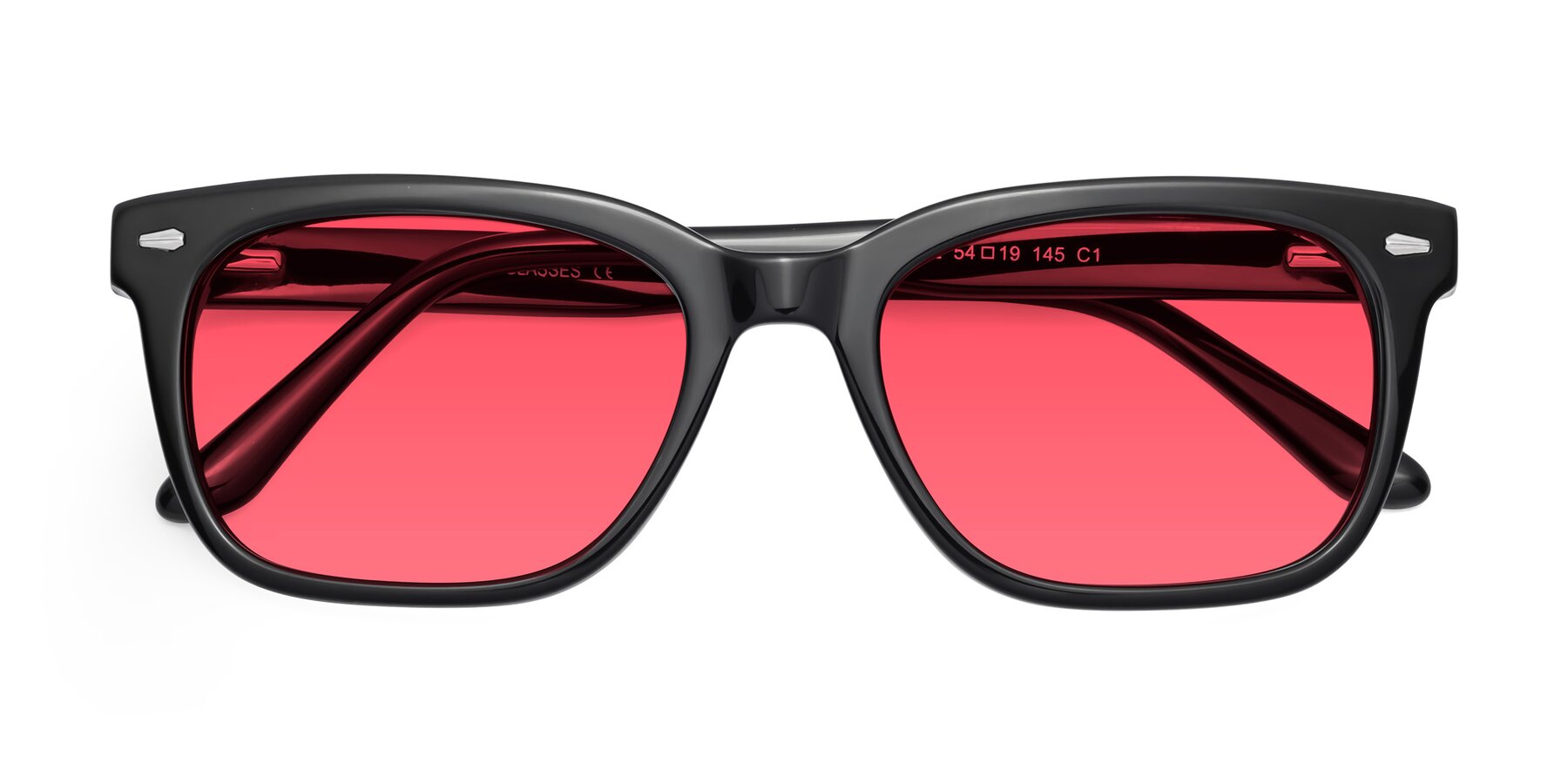 Folded Front of 1052 in Black with Red Tinted Lenses