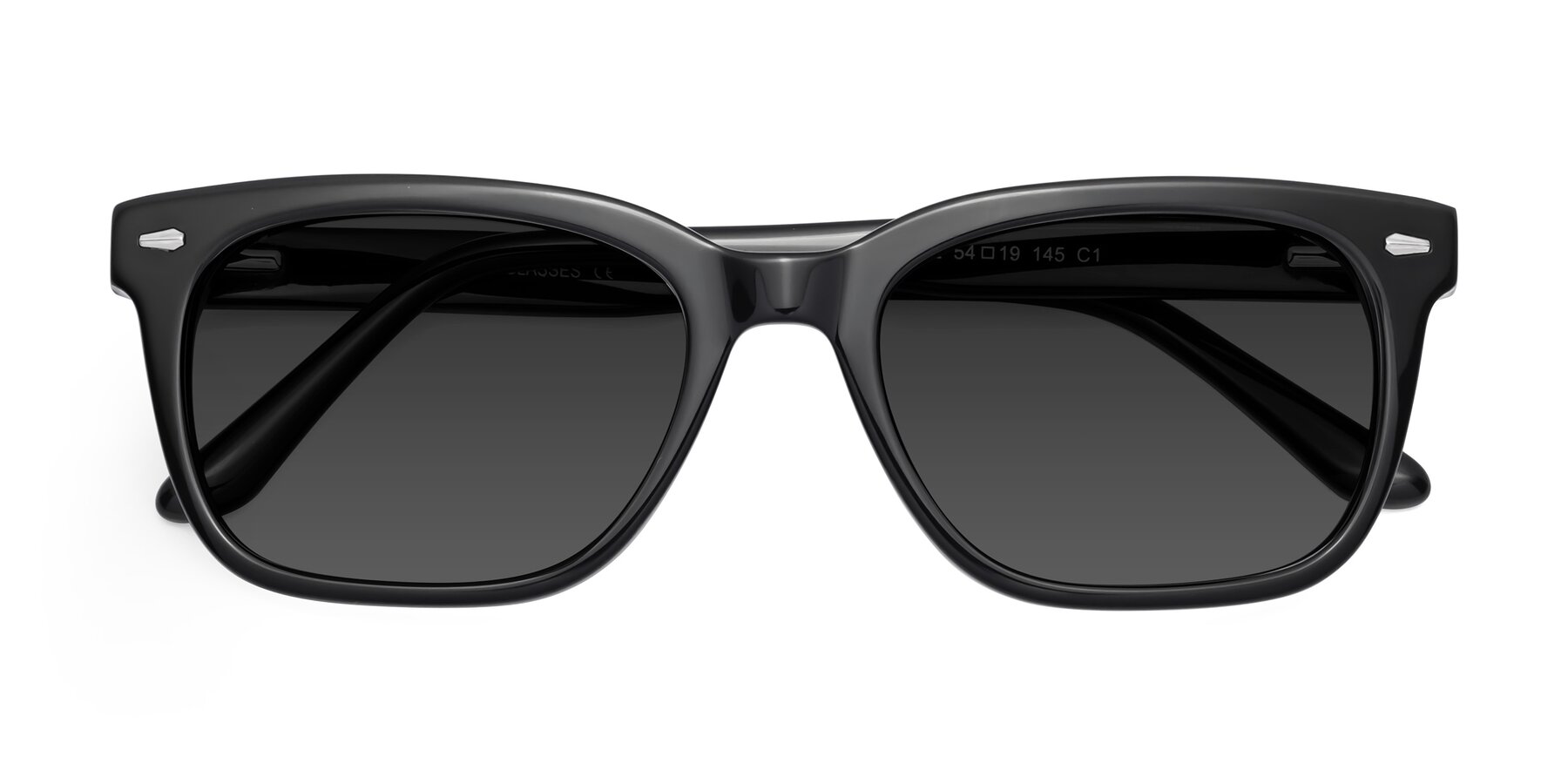 Folded Front of 1052 in Black with Gray Tinted Lenses