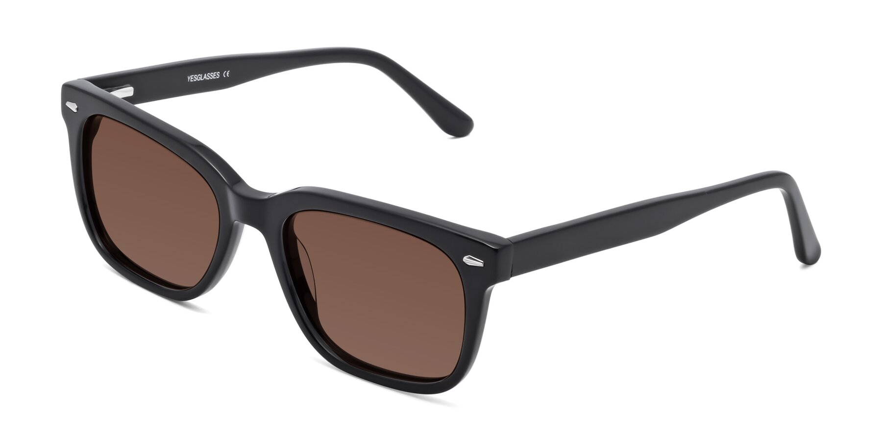 Angle of 1052 in Black with Brown Tinted Lenses