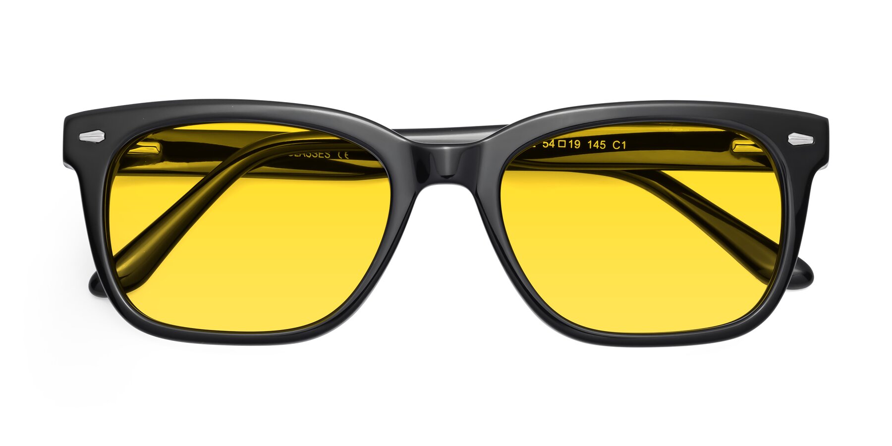 Folded Front of 1052 in Black with Yellow Tinted Lenses