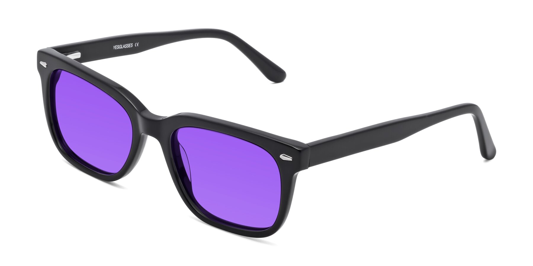 Angle of 1052 in Black with Purple Tinted Lenses