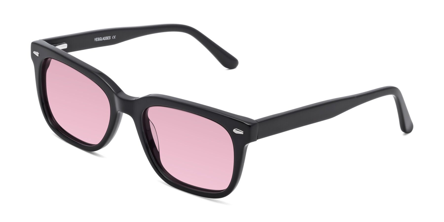 Angle of 1052 in Black with Light Wine Tinted Lenses