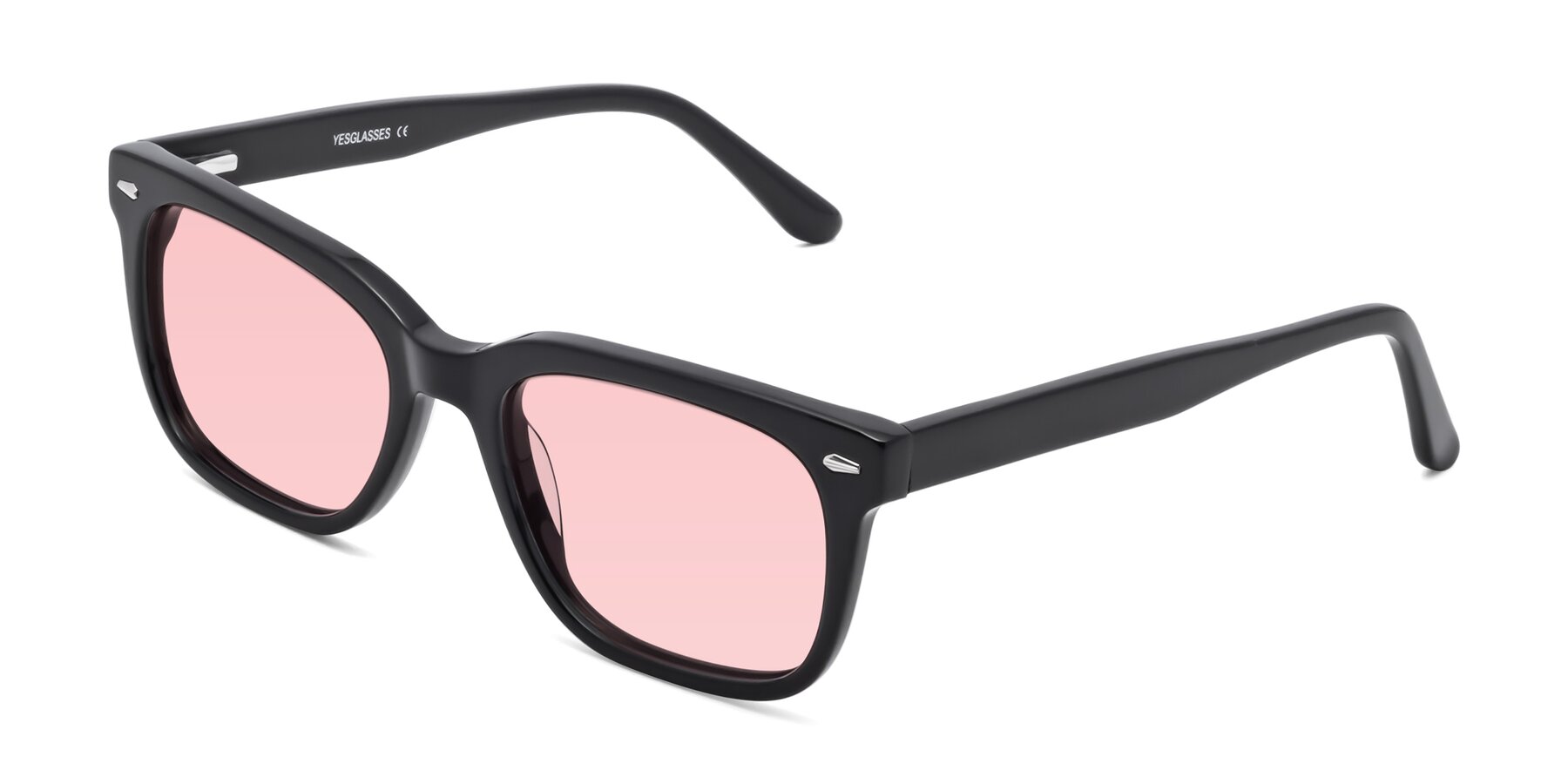 Angle of 1052 in Black with Light Garnet Tinted Lenses