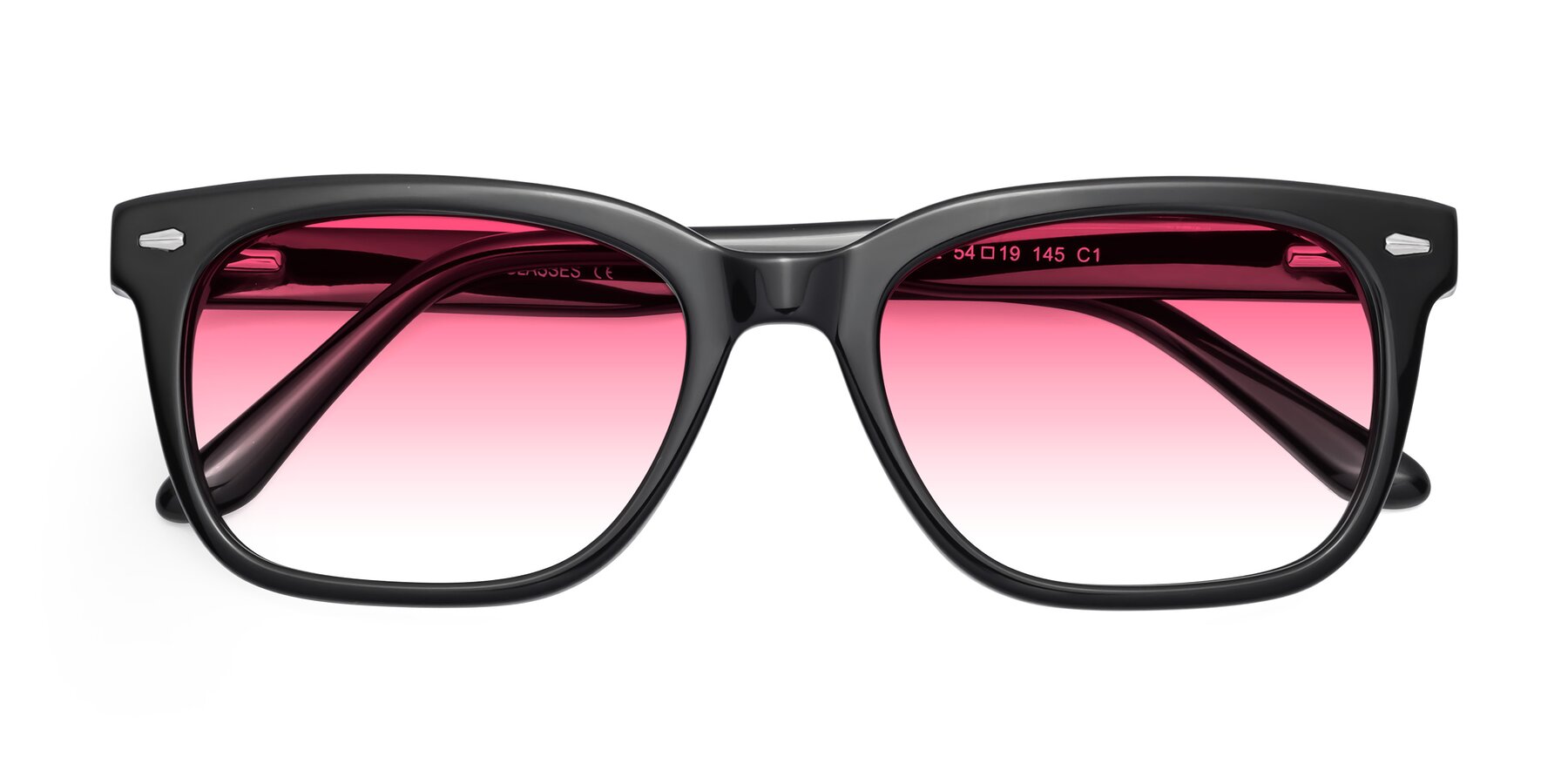 Folded Front of 1052 in Black with Pink Gradient Lenses