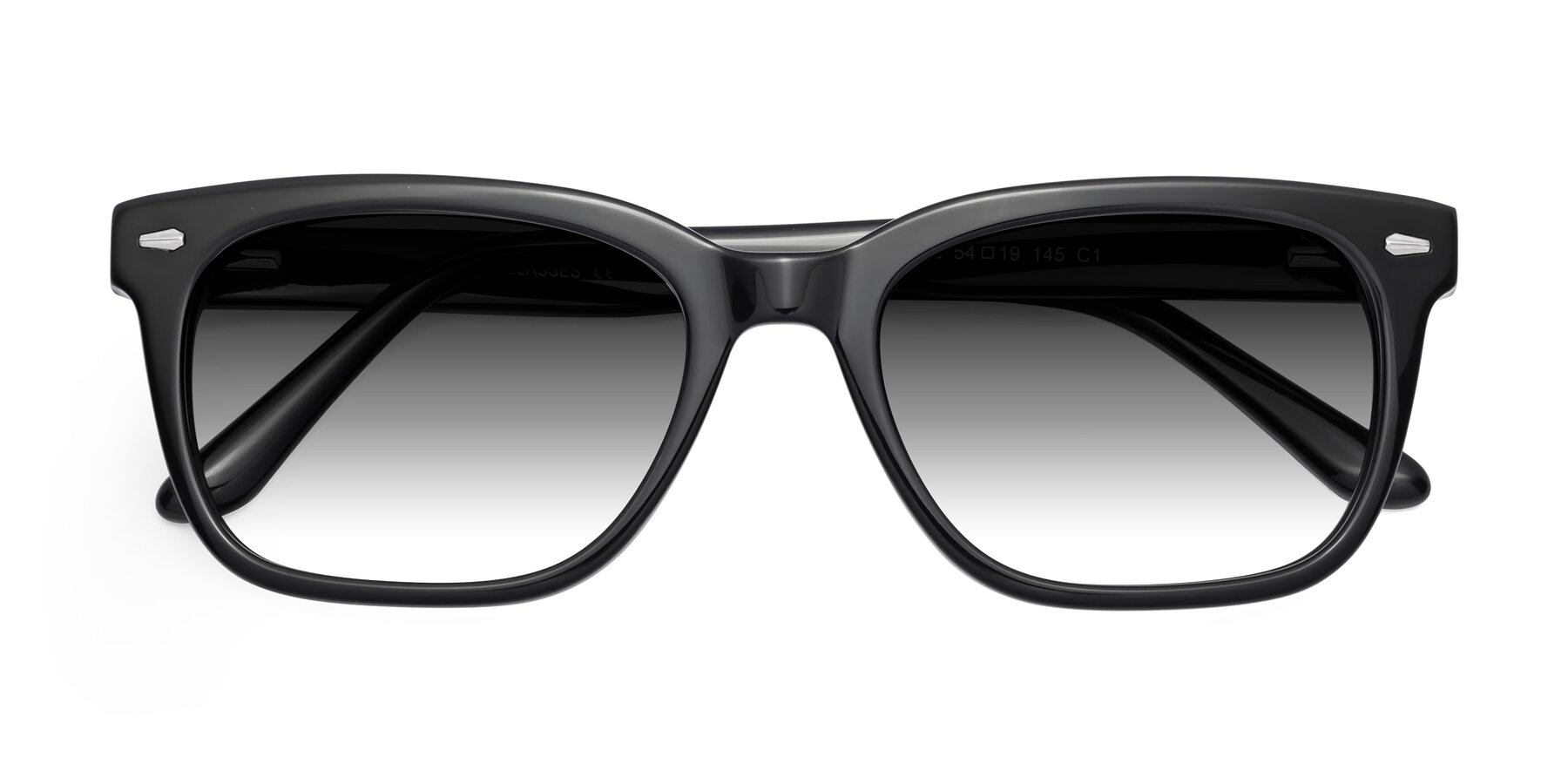 Folded Front of 1052 in Black with Gray Gradient Lenses