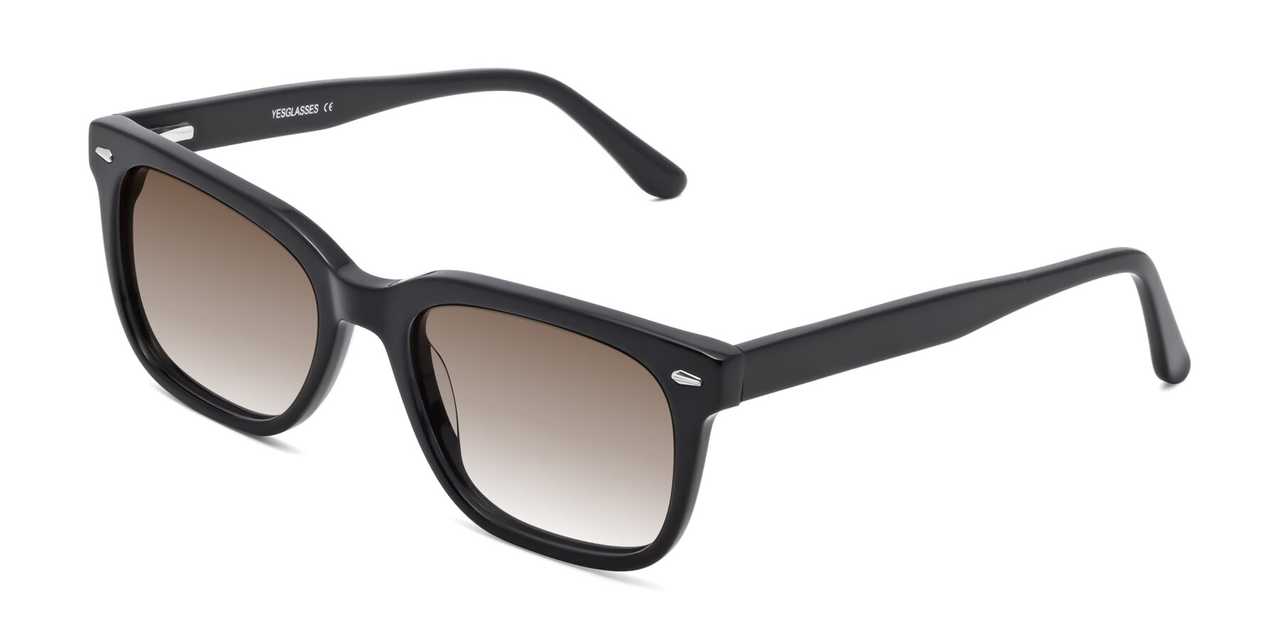 Angle of 1052 in Black with Brown Gradient Lenses