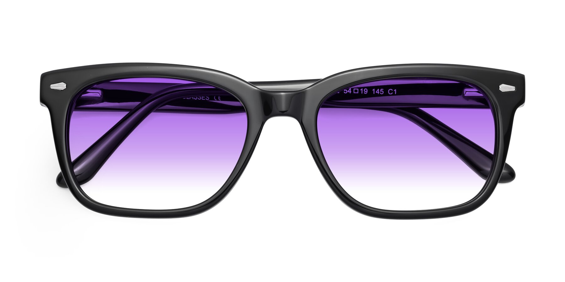 Folded Front of 1052 in Black with Purple Gradient Lenses