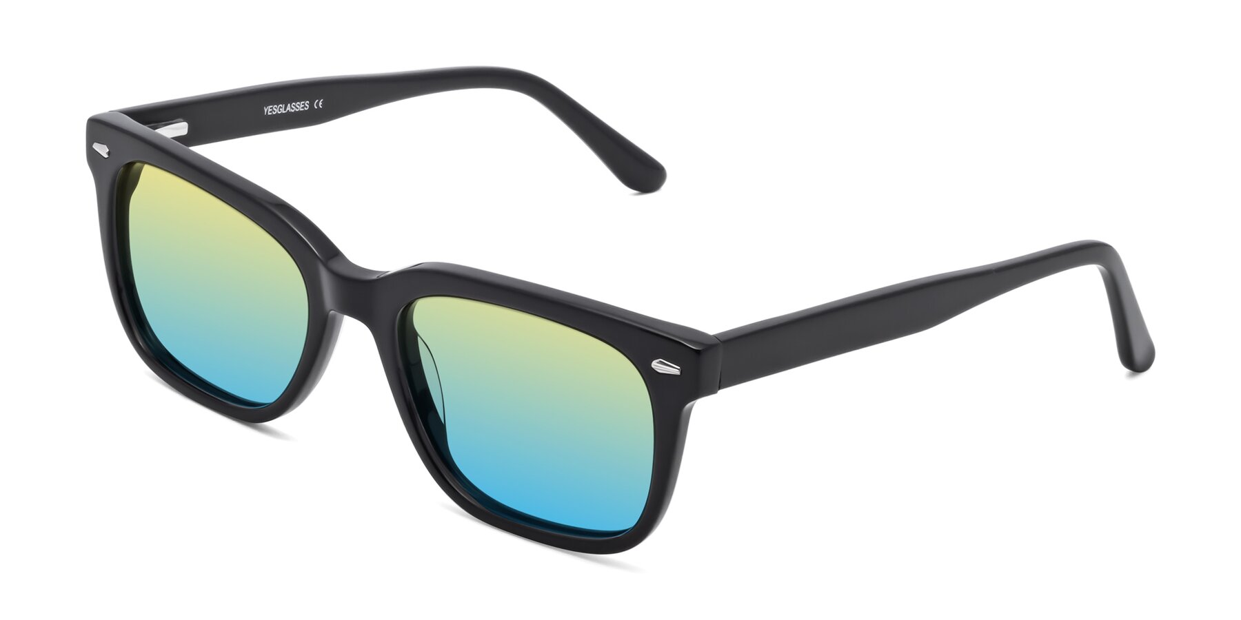 Angle of 1052 in Black with Yellow / Blue Gradient Lenses