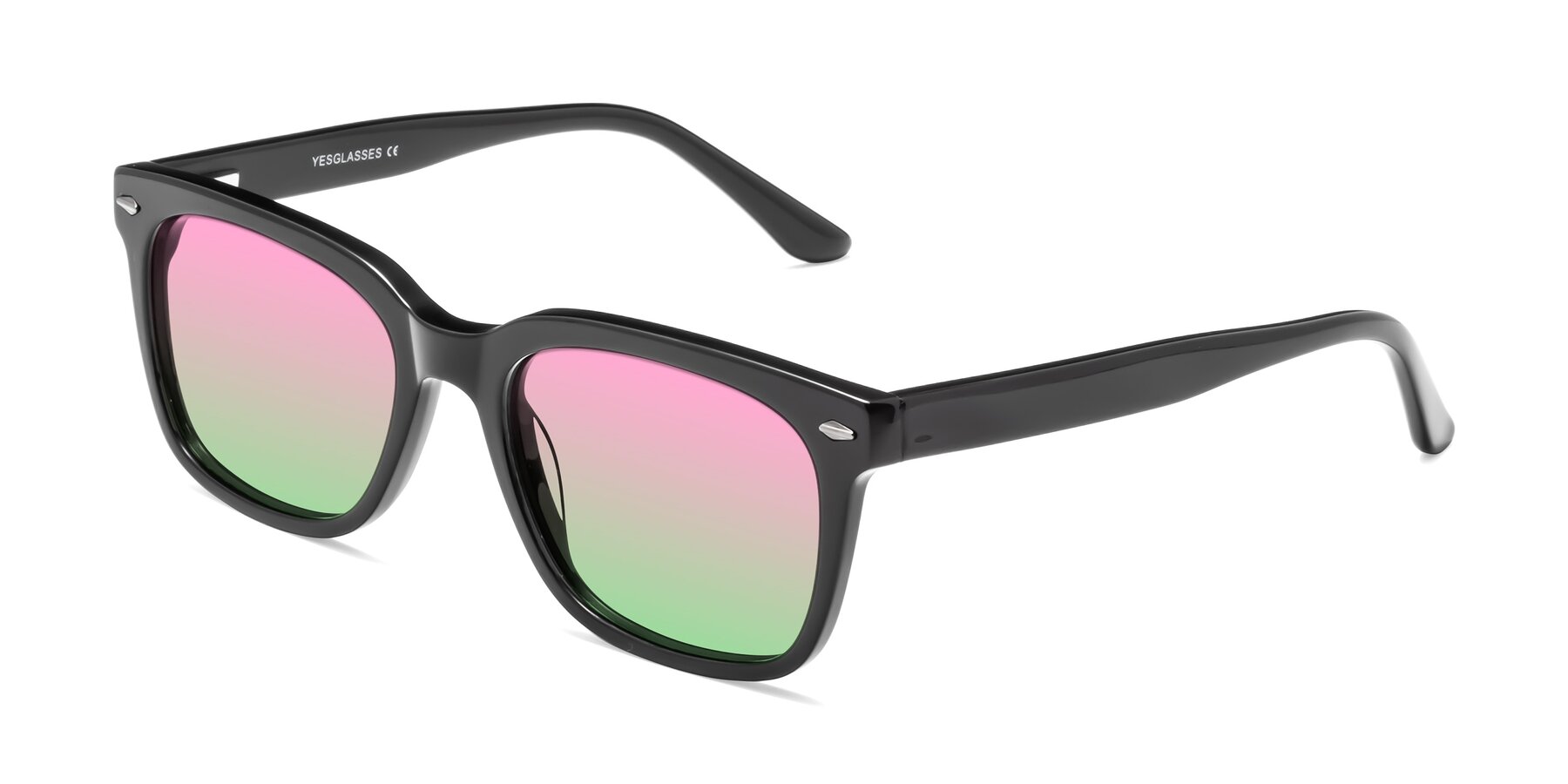 Angle of 1052 in Black with Pink / Green Gradient Lenses