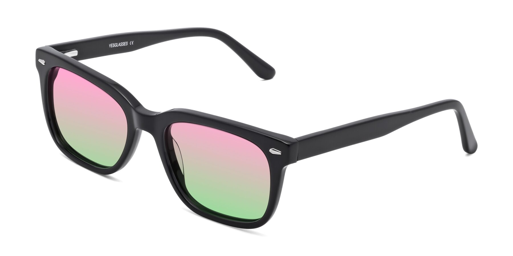 Angle of 1052 in Black with Pink / Green Gradient Lenses