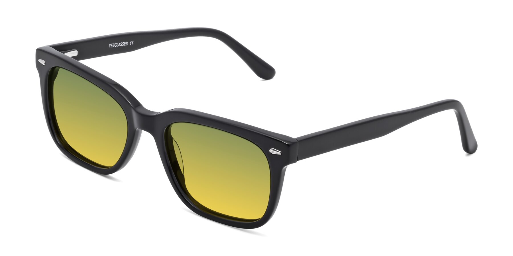 Angle of 1052 in Black with Green / Yellow Gradient Lenses