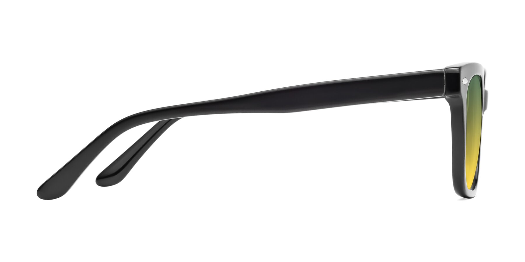 Side of 1052 in Black with Green / Yellow Gradient Lenses