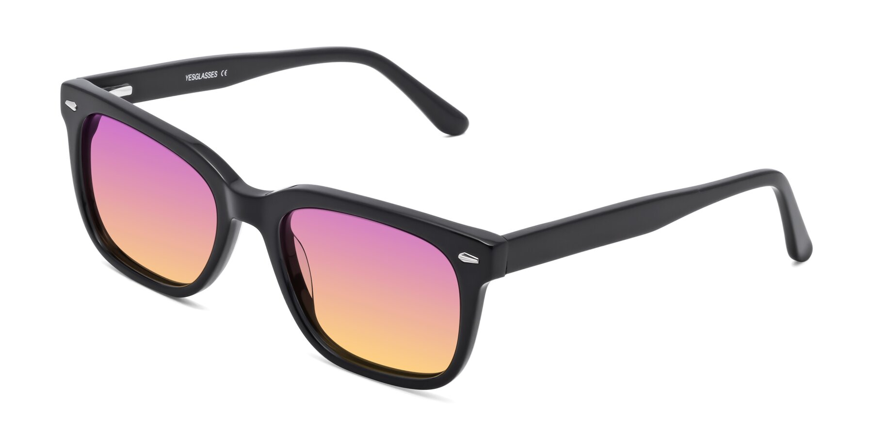 Angle of 1052 in Black with Purple / Yellow Gradient Lenses