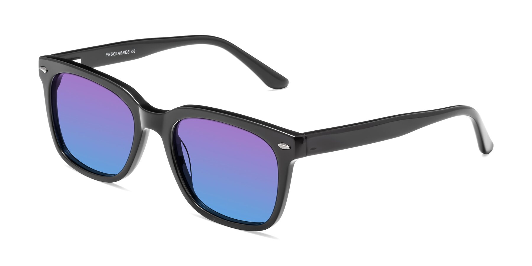 Angle of 1052 in Black with Purple / Blue Gradient Lenses