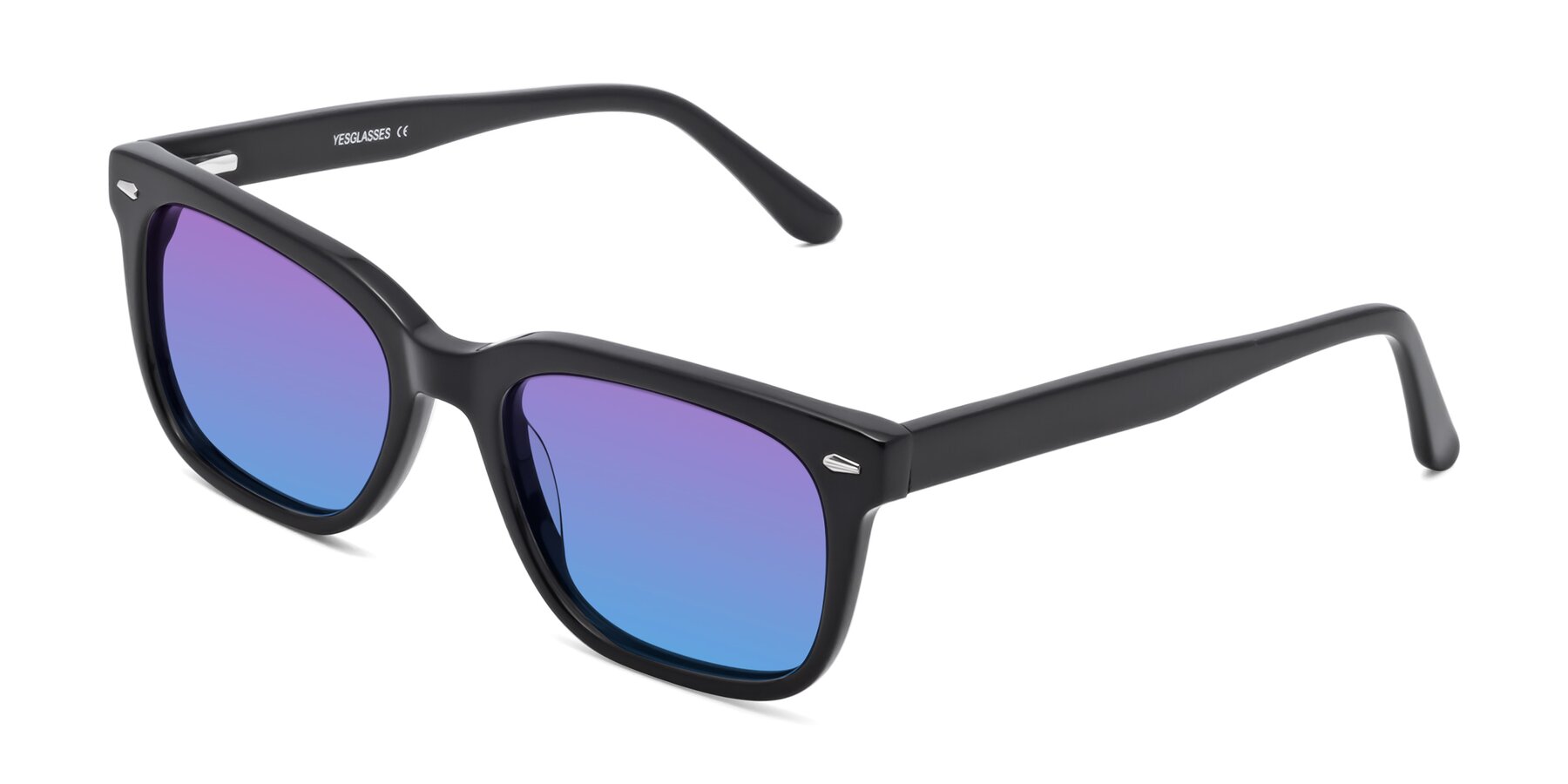 Angle of 1052 in Black with Purple / Blue Gradient Lenses