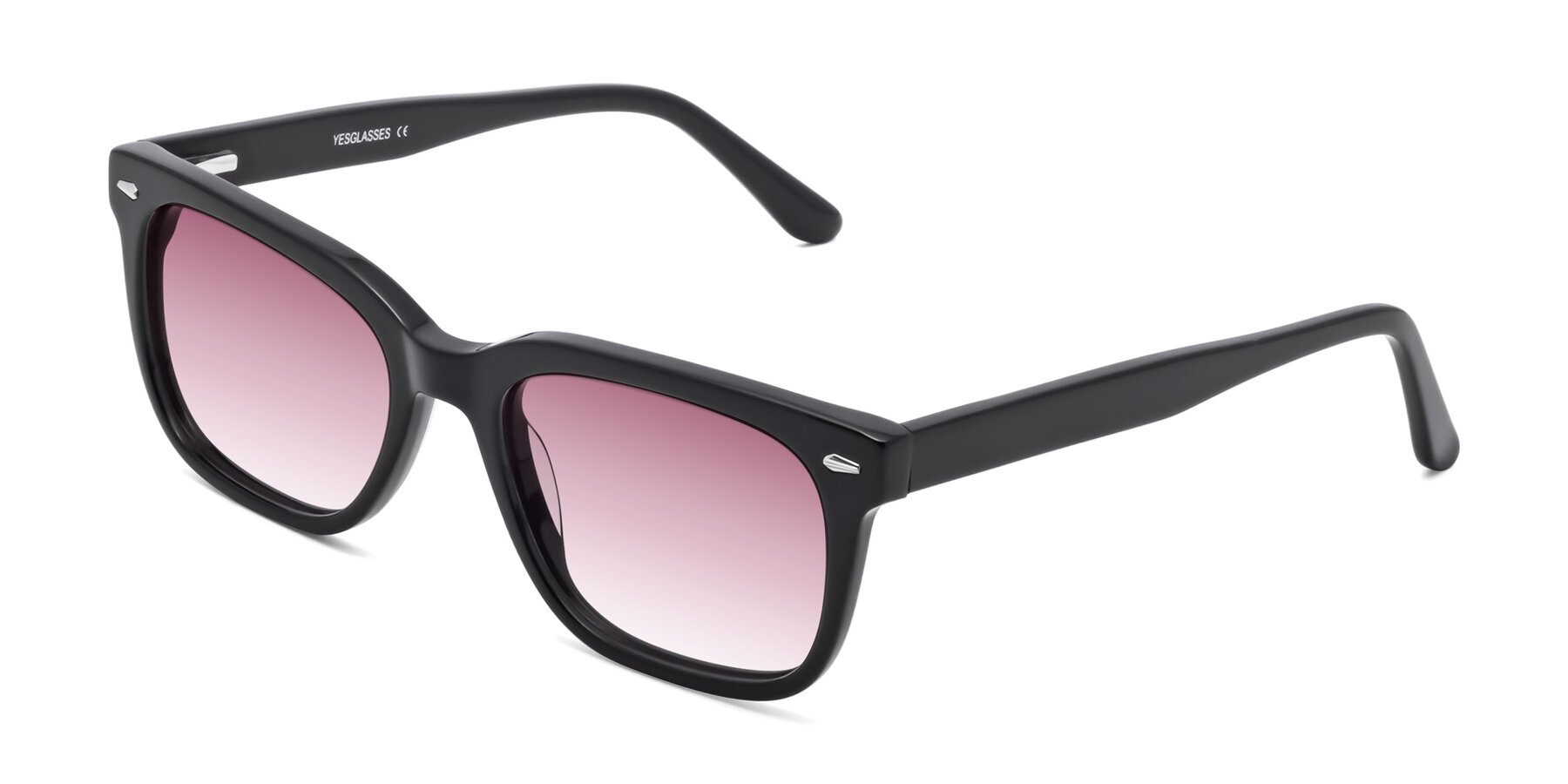 Angle of 1052 in Black with Wine Gradient Lenses