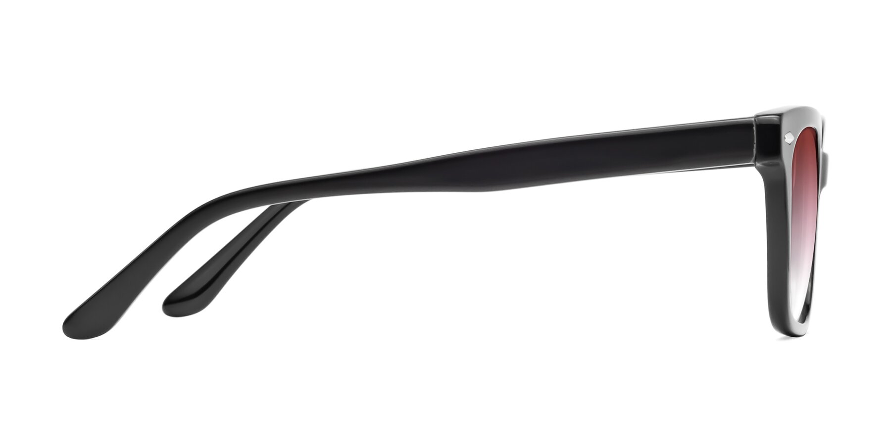 Side of 1052 in Black with Garnet Gradient Lenses