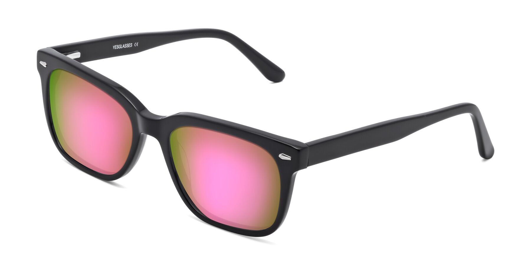 Angle of 1052 in Black with Pink Mirrored Lenses